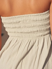 Cream Bandeau Cut-Out Midi Summer Dress - Image 5 of 6