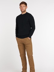 Barbour® Black Mens 100% Cotton Pima Crew Neck Jumper - Image 1 of 6