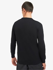 Barbour® Black Mens 100% Cotton Pima Crew Neck Jumper - Image 3 of 6