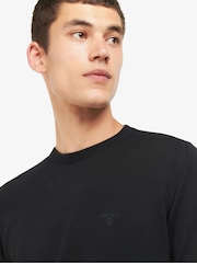 Barbour® Black Mens 100% Cotton Pima Crew Neck Jumper - Image 4 of 6