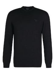 Barbour® Black Mens 100% Cotton Pima Crew Neck Jumper - Image 5 of 6