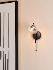Dar Lighting Matt Black & Glass Ede Wall Light - Image 1 of 6