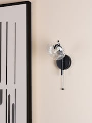 Dar Lighting Matt Black & Glass Ede Wall Light - Image 2 of 6
