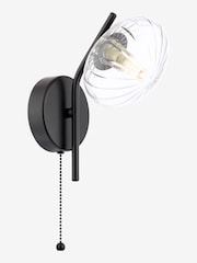 Dar Lighting Matt Black & Glass Ede Wall Light - Image 3 of 6