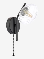 Dar Lighting Matt Black & Glass Ede Wall Light - Image 4 of 6