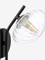 Dar Lighting Matt Black & Glass Ede Wall Light - Image 5 of 6