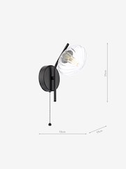 Dar Lighting Matt Black & Glass Ede Wall Light - Image 6 of 6