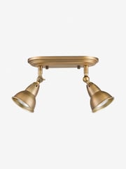 Dar Lighting Aged Brass Nathaniel 2lt Plate Spotlight - Image 3 of 6