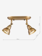 Dar Lighting Aged Brass Nathaniel 2lt Plate Spotlight - Image 4 of 6