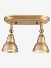 Dar Lighting Aged Brass Nathaniel 2lt Plate Spotlight - Image 5 of 6