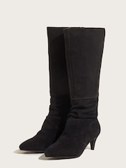Monsoon Black Long Slouch Suede Boots - Image 1 of 2
