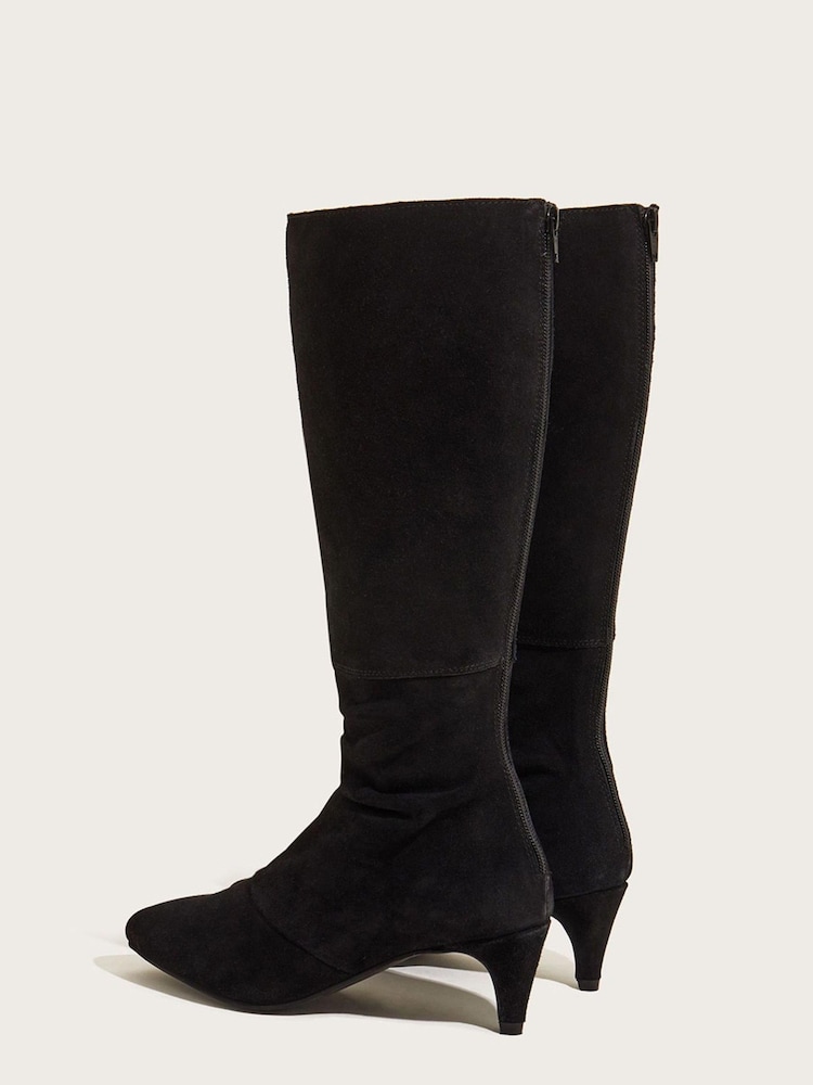 Monsoon Black Long Slouch Suede Boots - Image 2 of 2