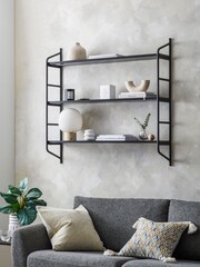 Black Carter Oak Effect Wall Shelf - Image 1 of 3
