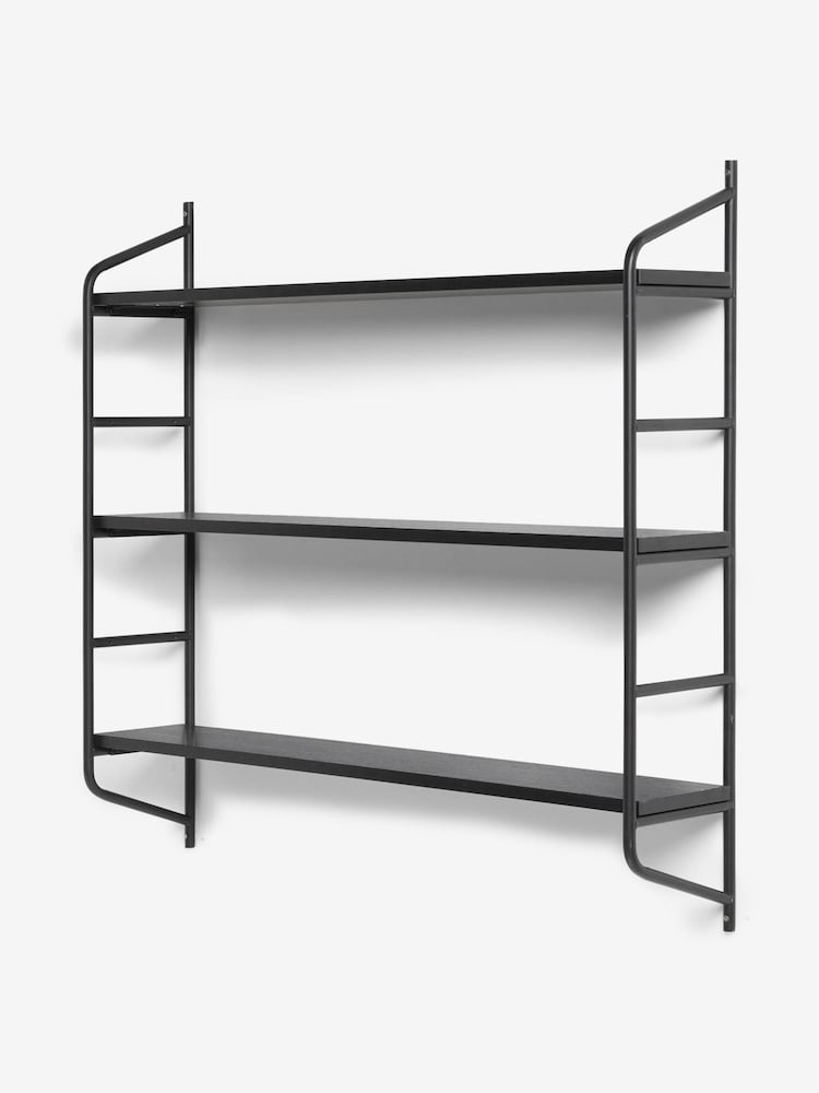 Black Carter Oak Effect Wall Shelf - Image 2 of 3