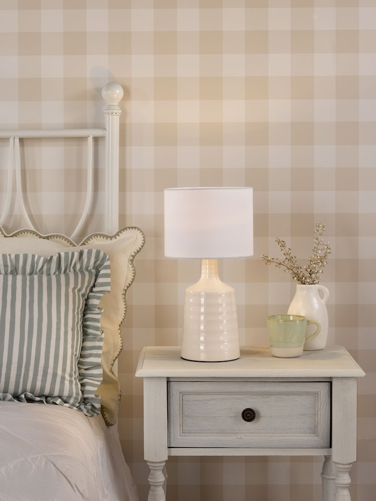 Dar Lighting Cream Ceramic Inci Table Lamp - Image 1 of 6 Dar Lighting Cream Ceramic Inci Table Lamp - Image 1 of 6