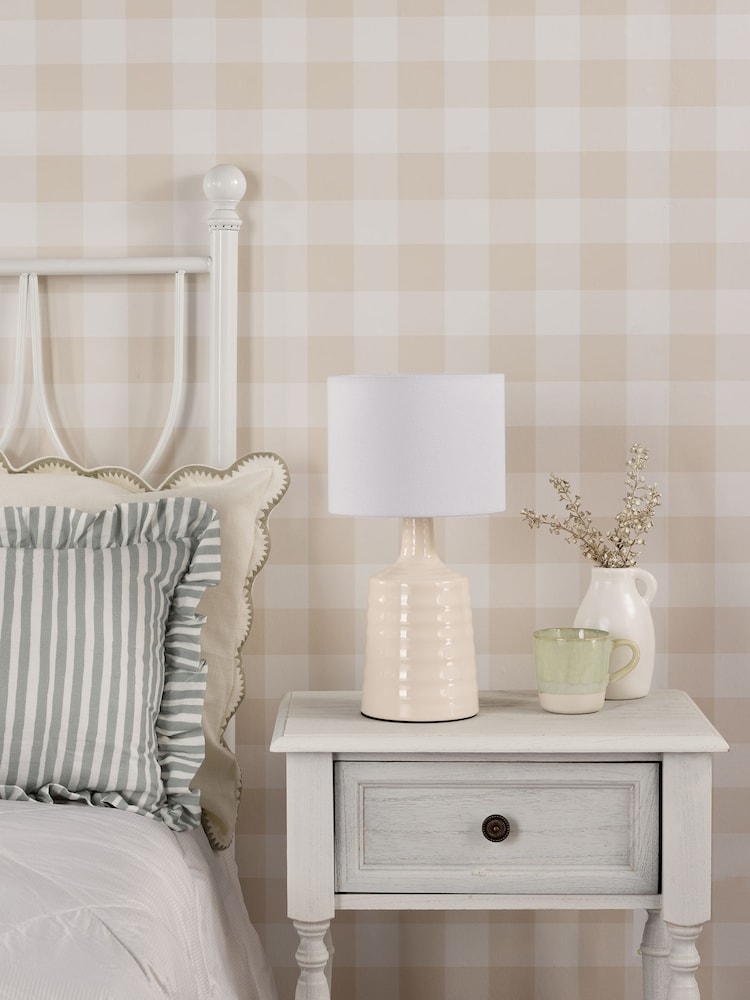 Dar Lighting Cream Ceramic Inci Table Lamp - Image 2 of 6 Dar Lighting Cream Ceramic Inci Table Lamp - Image 2 of 6