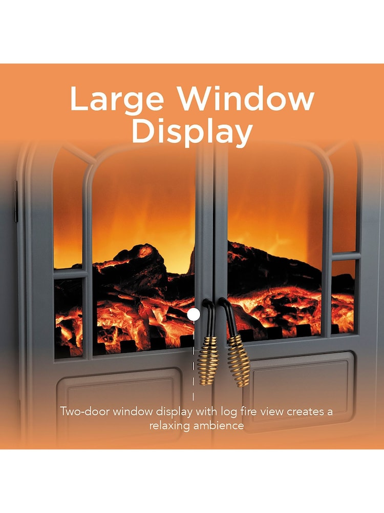 Warmlite Black Electric Fireplace Heater - Image 2 of 7