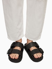 AllSaints Black Sian Sandals - Image 1 of 6