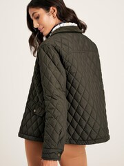 Joules Arlington Green Showerproof Diamond Quilted Jacket - Image 2 of 7