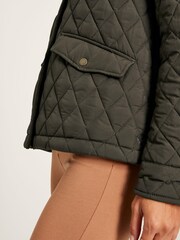 Joules Arlington Green Showerproof Diamond Quilted Jacket - Image 6 of 7