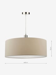 Dar Lighting Taupe Ronda Easy Fit Pendant Ceiling Light - Image 4 of 4