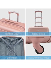 Flight Knight Rose Gold/Charcoal EasyJet 56x45x25cm Overhead 4 Wheel ABS Hard Case Cabin Carry On Suitcase Set Of 2 - Image 3 of 8