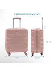 Flight Knight Rose Gold/Charcoal EasyJet 56x45x25cm Overhead 4 Wheel ABS Hard Case Cabin Carry On Suitcase Set Of 2 - Image 6 of 8