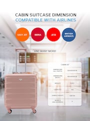 Flight Knight Rose Gold/Charcoal EasyJet 56x45x25cm Overhead 4 Wheel ABS Hard Case Cabin Carry On Suitcase Set Of 2 - Image 8 of 8
