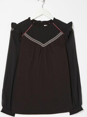 FatFace Ruby Embroidered Black Top - Image 1 of 3