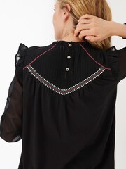 FatFace Ruby Embroidered Black Top - Image 2 of 3
