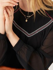FatFace Ruby Embroidered Black Top - Image 3 of 3