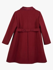 Trotters London Red Burgundy Classic Wool Coat - Image 5 of 6