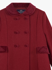 Trotters London Red Burgundy Classic Wool Coat - Image 6 of 6