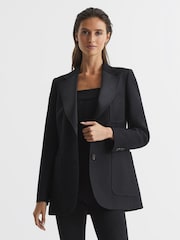 Reiss Black Alana Single Breasted Tailored Blazer - Image 1 of 6