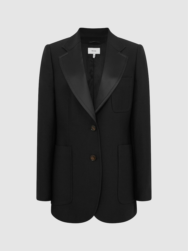 Reiss Black Alana Single Breasted Tailored Blazer - Image 2 of 6