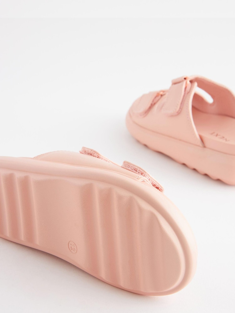 Nude Pink Chunky Double Strap Sandals - Image 7 of 7