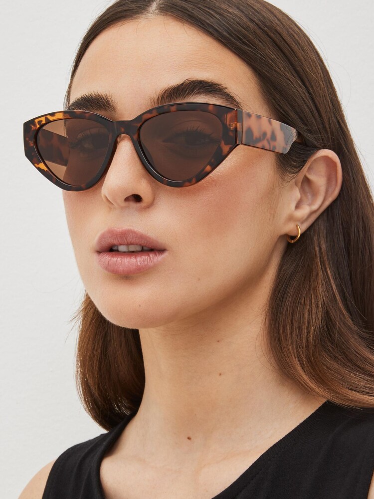 Tortoiseshell Brown Polarized Cateye Sunglasses - Image 1 of 6