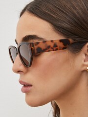 Tortoiseshell Brown Polarized Cateye Sunglasses - Image 2 of 6