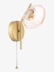 Dar Lighting Satin Gold & Amber Glass Ede Wall Light - Image 3 of 6