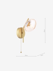 Dar Lighting Satin Gold & Amber Glass Ede Wall Light - Image 4 of 6