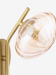 Dar Lighting Satin Gold & Amber Glass Ede Wall Light - Image 6 of 6