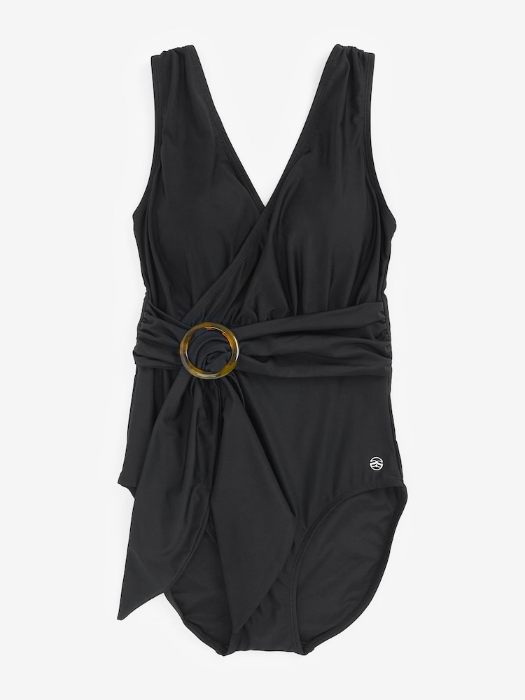 Seaspray Black Marilyn Plunge Tummy Control Swimsuit - Image 2 of 3