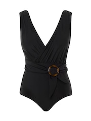 Seaspray Black Marilyn Plunge Tummy Control Swimsuit - Image 3 of 3