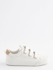 White Scallop Detail Standard Fit (F) Touch Fastening Trainers - Image 1 of 5