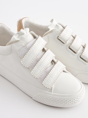 White Scallop Detail Standard Fit (F) Touch Fastening Trainers - Image 2 of 5