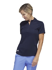adidas Golf Blue Textured Polo Shirt - Image 1 of 7