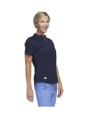 adidas Golf Blue Textured Polo Shirt - Image 3 of 7