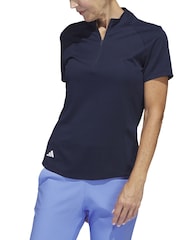 adidas Golf Blue Textured Polo Shirt - Image 4 of 7