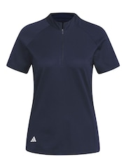 adidas Golf Blue Textured Polo Shirt - Image 7 of 7