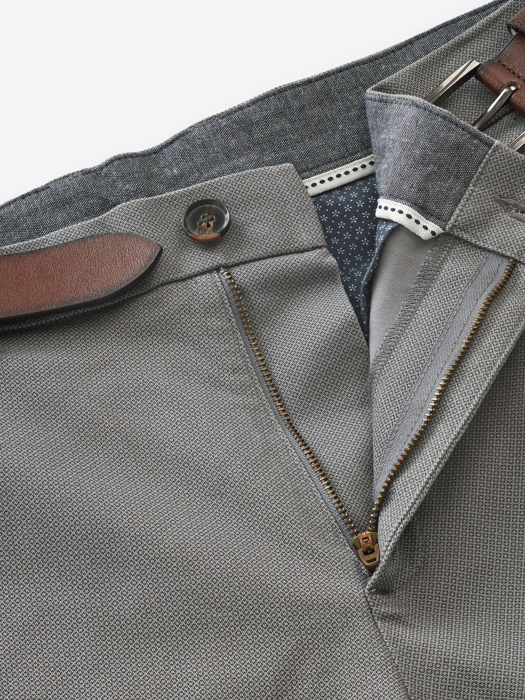 Buy Grey Slim Fit Printed Belted Soft Touch Chino Trousers